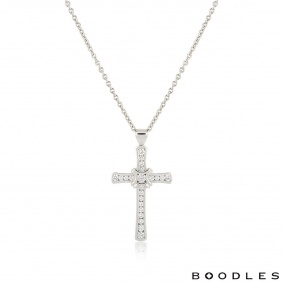 Boodles White Gold Diamond Cross Pendant